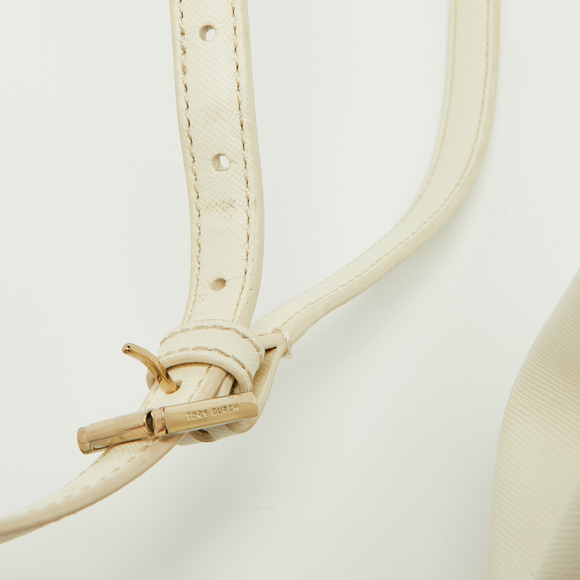 TORY BURCH Off White Leather Mini Robinson Double Zip Tote - Picture 8 of 8